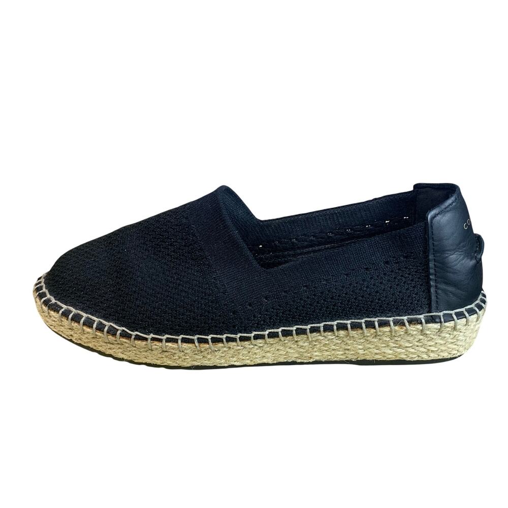 Cole Haan Pinch Main Classic Espadrille Flats Womens 6B Black Slip On Mesh